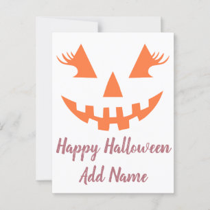 Custom Happy Halloween Jack O Lantern Pumpkin Postcard