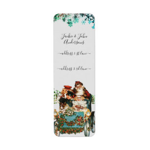 Custom Happy Holidays Chic Rustic Vintage Ephemera Return Address Label