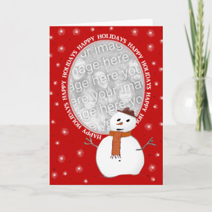 Custom Happy Holidays Snowman Card