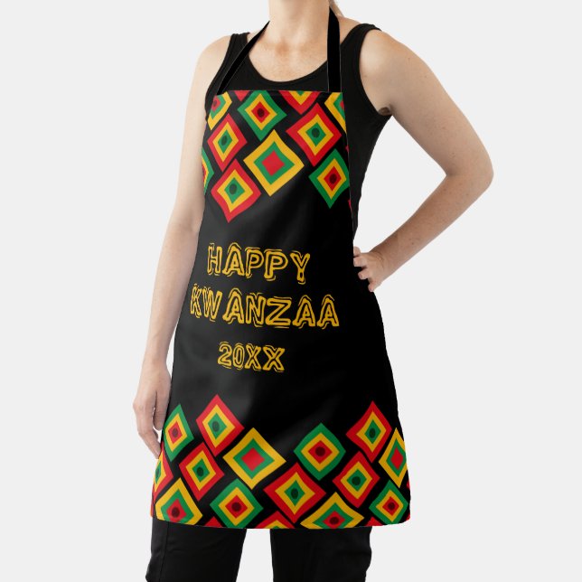 Custom HAPPY KWANZAA Apron (Insitu)
