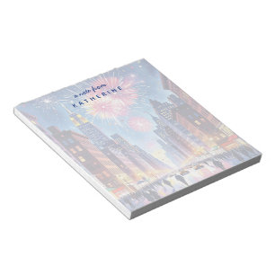Custom Happy New Year New York City Fireworks Notepad
