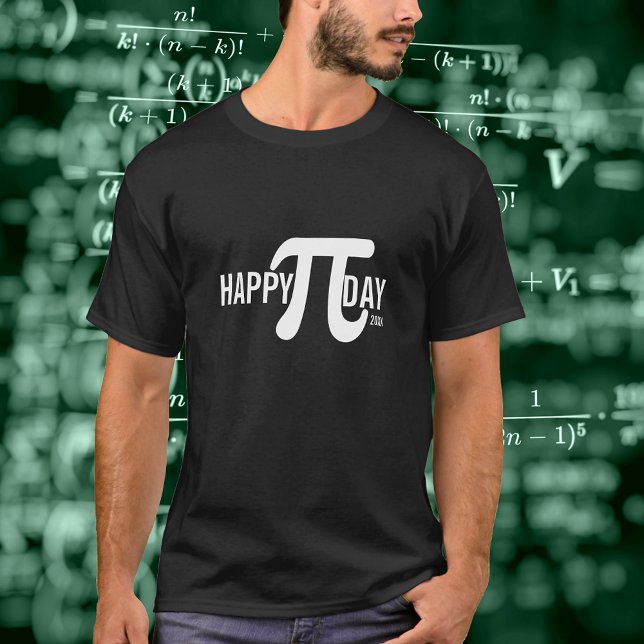 Custom Happy Pi Day with Year and Pi Symbol T-Shirt (Creator Uploaded)