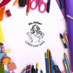 Custom Happy Teacher Message Classroom  Rubber Stamp