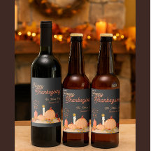 Custom Happy Thanksgiving Bottle Label