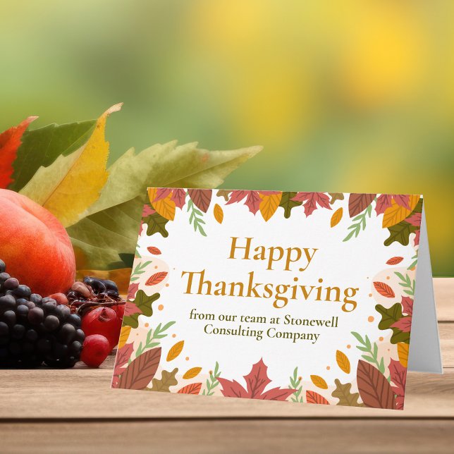 Custom Happy Thanksgiving Fall Business Marketing Card (Creator Uploaded)