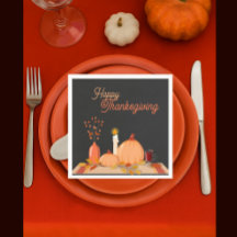 Custom Happy Thanksgiving Paper Napkins