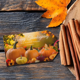 Custom Happy Thanksgiving Pumpkin Company Party Gift Tags