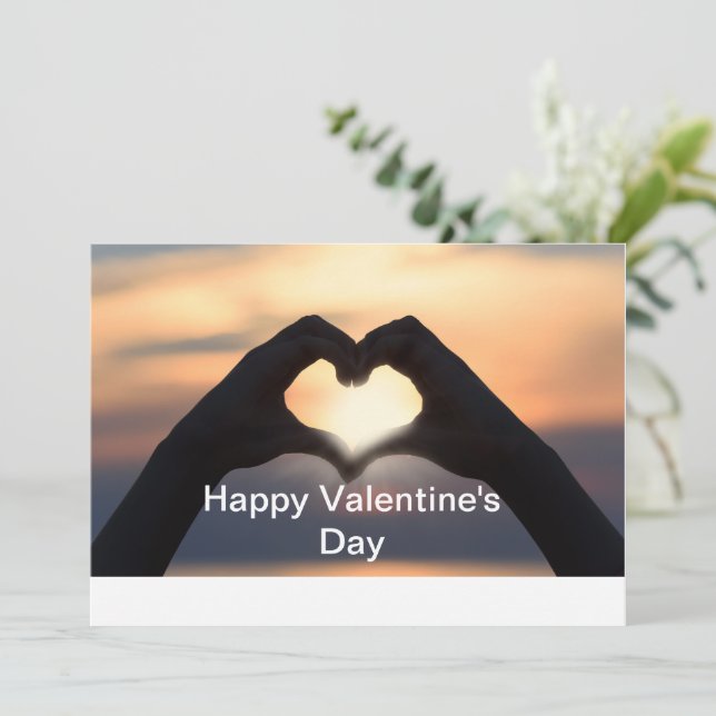 Custom Happy Valentine's Day photo  Holiday Card (Standing Front)