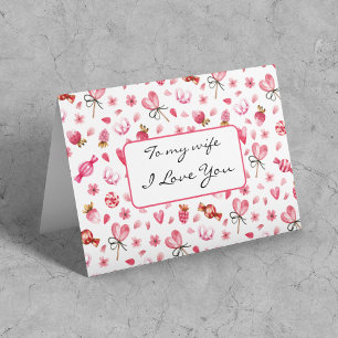 Custom Happy Valentines to My Wife Greeting Card