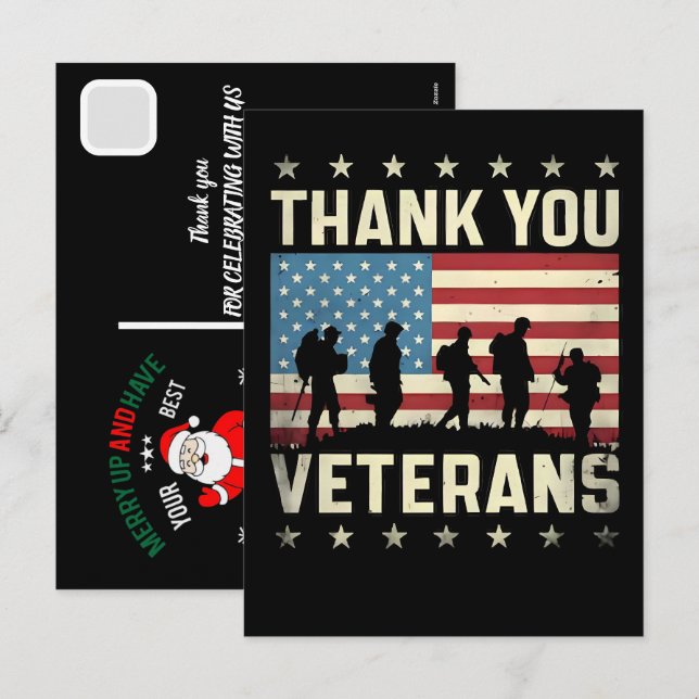 Custom Happy Veterans Day! Thank You Cards 2025 (Front/Back)