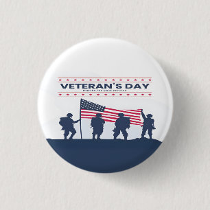 Custom Happy Veterans Day! Thank You Cards 2025 3 Cm Round Badge