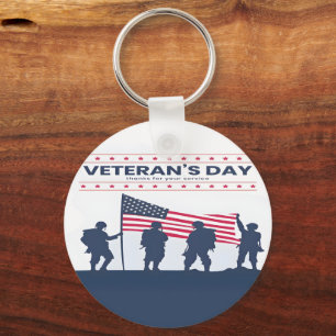 Custom Happy Veterans Day! Thank You Cards 2025 Key Ring