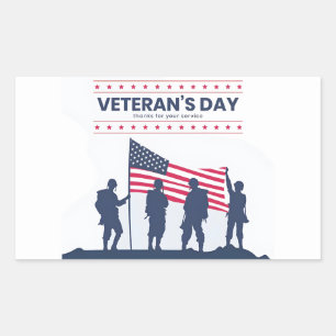 Custom Happy Veterans Day! Thank You Cards 2025 Rectangular Sticker