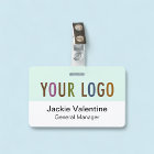 Custom Hard Plastic Name Badge with Metal Clip