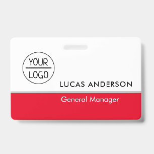 Custom Hard Plastic Name Badge with Metal Clip ID Badge