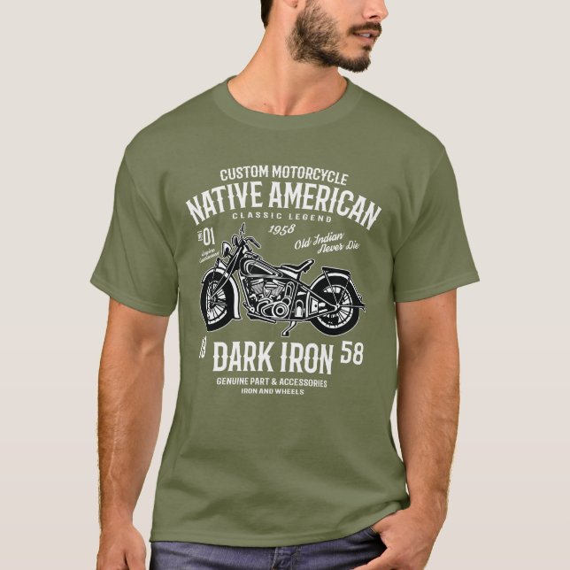 Custom Harley Indian Motorcycle Classic Legend T-Shirt (Front)
