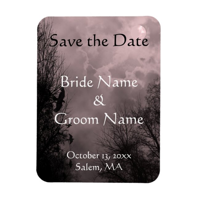 Custom Haunted Sky Red Mist Save the Date Magnet (Vertical)