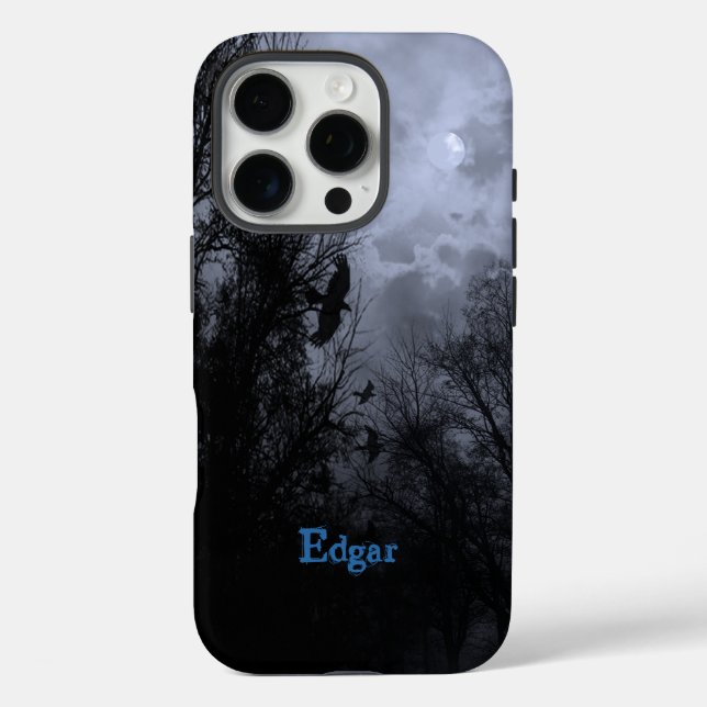 Custom Haunted Sky with Ravens Blue Mist iPhone Case-Mate iPhone Case (Back)