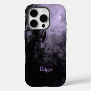 Custom Haunted Sky with Ravens Purple iPhone case
