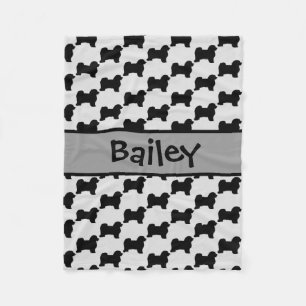 Custom Havanese Dog Silhouette Fleece Blanket