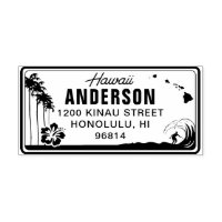 Custom Hawaii License Plate Return Address Stamp