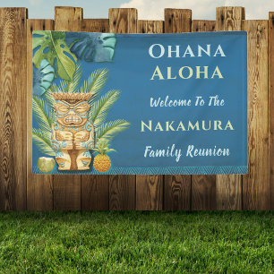 Custom Hawaiian Aloha Luau Family Reunion Banner