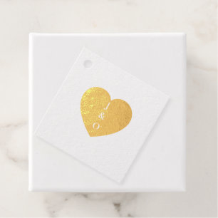 Custom Heart Couple Monogram Wedding Favour Tags