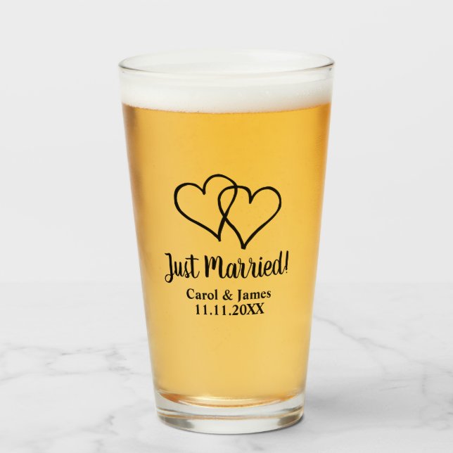 Custom heart drinking glasses for wedding party (Front Filled)