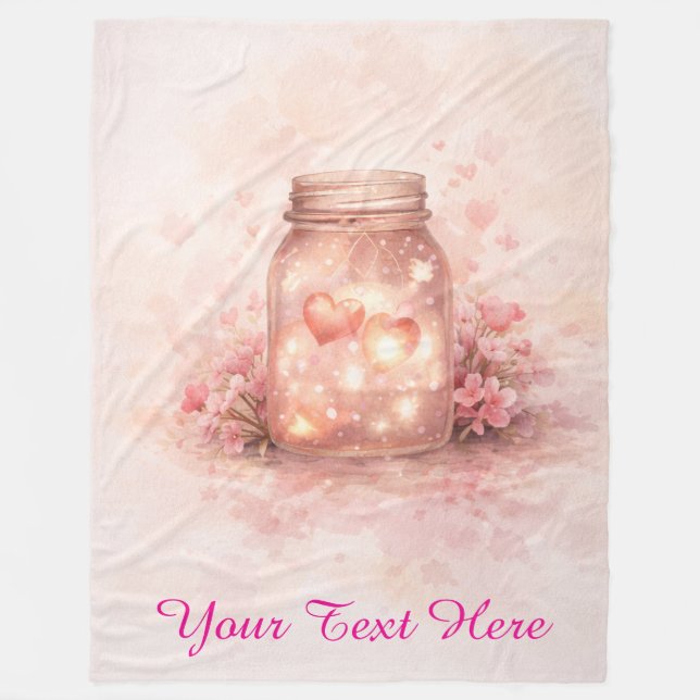 Custom Heart Jar Blanket - Romantic Gift (Front)