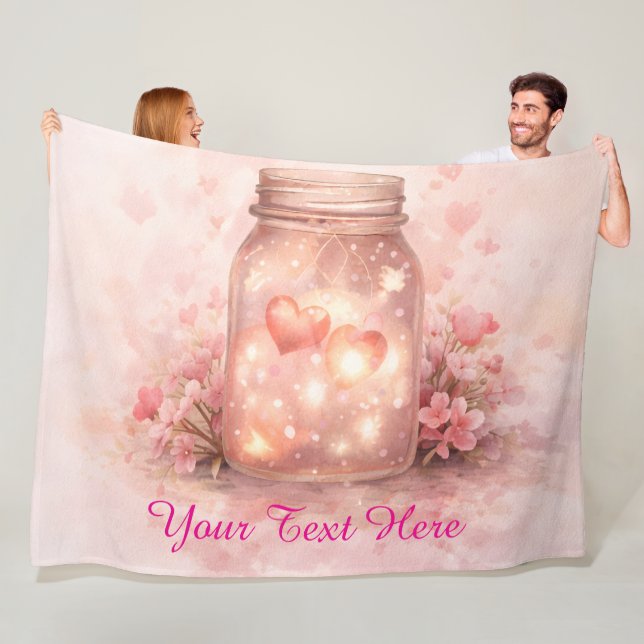 Custom Heart Jar Blanket - Romantic Gift (In Situ)