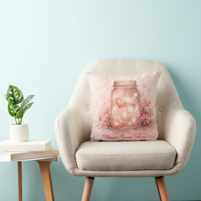 Custom Heart Jar Square Pillow (Chair)