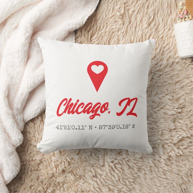 Custom Heart Map Marker Cushion (Blanket)