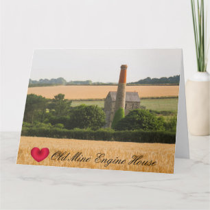 Custom Heart Old Mine Engine House Cornwall Photo Card