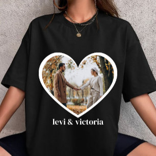 custom heart photo and text for Valentines day T-Shirt