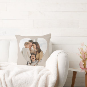 Custom Heart Photo Family Pillow – Home Decor