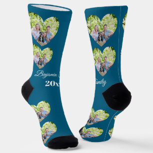 Custom Heart-Photo Family Socks Personalized Gif