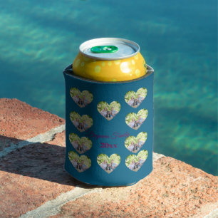 Custom Heart-Photo Family Socks Personalized Gif Can Cooler