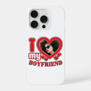Custom Heart Photo I Love My Boyfriend iPhone 15 Pro Case