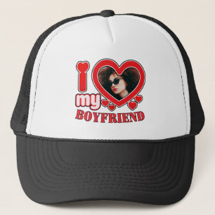 Custom Heart Photo I Love My Boyfriend Trucker Hat
