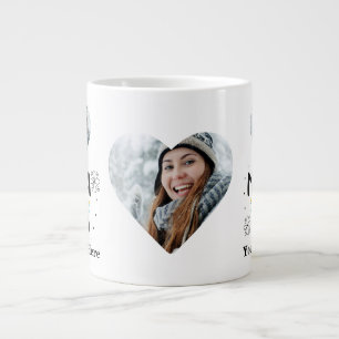 Custom heart photo mama with a swoosh mothers day large coffee mug