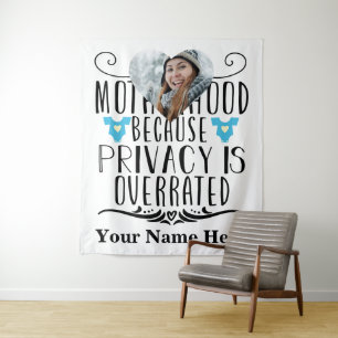 Custom heart photo Motherhood because privacy Tapestry