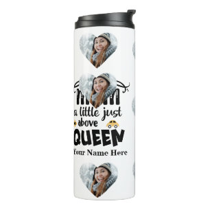 Custom heart photo mum just above queen thermal tumbler