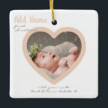 Custom Heart Photo Script Baby Girl 1st Christmas Ceramic Ornament<br><div class="desc">Custom Heart Photo Script Baby Girl 1st Christmas Ceramic Ornament</div>