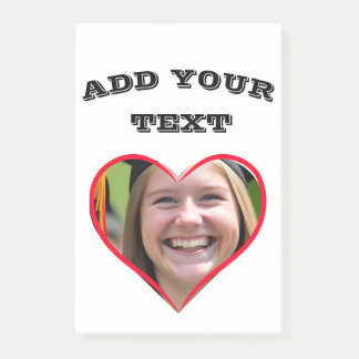 custom heart photo text post-it notes