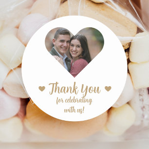Custom Heart Photo Wedding Favour Stickers