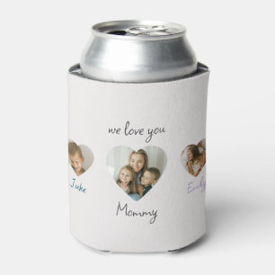 Custom Heart Photos Can Cooler – We Love You Mum