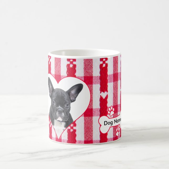 Custom Heart Shaped French Bulldog Coffee Mug 11oz (Center)
