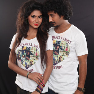 Custom heart Shaped Photo collage template T-Shirt