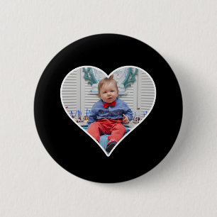 Custom Heart Shaped Photo Frame Add Your Picture 6 Cm Round Badge