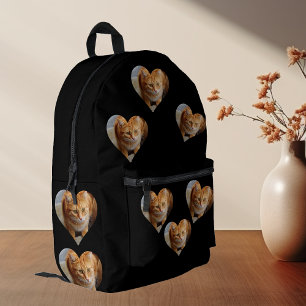 Custom Heart Shaped Photo Pet Family Printed Backpack